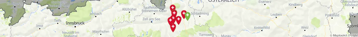 Kartenansicht für Apotheken-Notdienste in der Nähe von Sankt Johann im Pongau (Sankt Johann im Pongau, Salzburg)